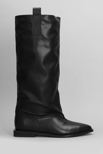 Low Heels Boots In Leather - Ganni - Modalova