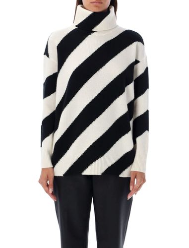 High Neck Stripes Sweater - Valentino Garavani - Modalova