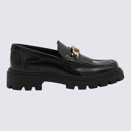 Tod's Black Leather Fringed Loafers - Tod's - Modalova