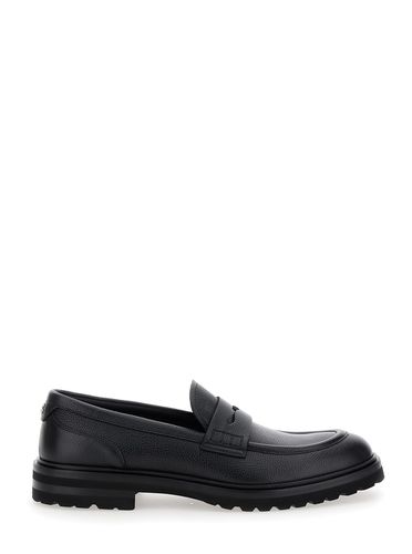 Altavilla Loafers With Dg Logo On The Heel In Brushed Leather Man - Dolce & Gabbana - Modalova