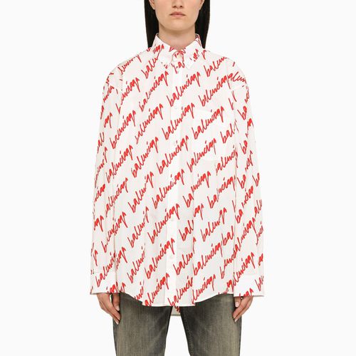 Balenciaga White/red Poplin Shirt - Balenciaga - Modalova