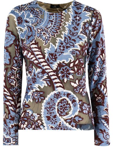 Etro Floral Paisley Tulle Top - Etro - Modalova