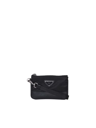 Black Nylon And Leather Wallet - Prada - Modalova