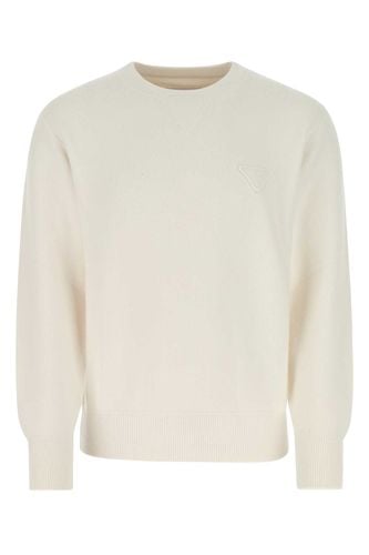 Ivory Stretch Cashmere Blend Sweater - Prada - Modalova