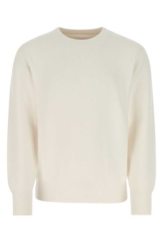 Ivory Stretch Cashmere Blend Sweater - Prada - Modalova