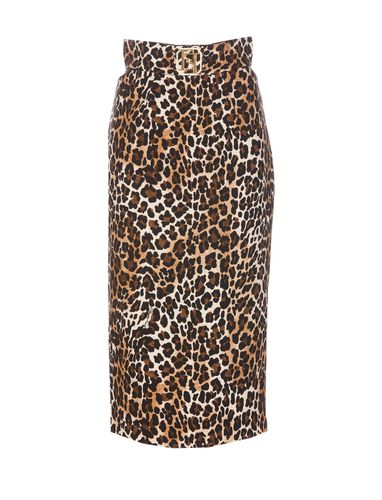 Logo Animalier Midi Skirt - Elisabetta Franchi - Modalova