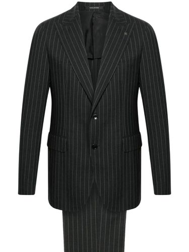 Charcoal Pinstriped Single-breasted Wool Suit - Tagliatore - Modalova