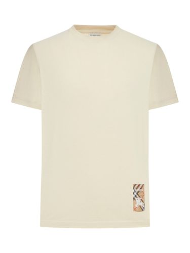 Cotton T-shirt With Check Application - Burberry - Modalova