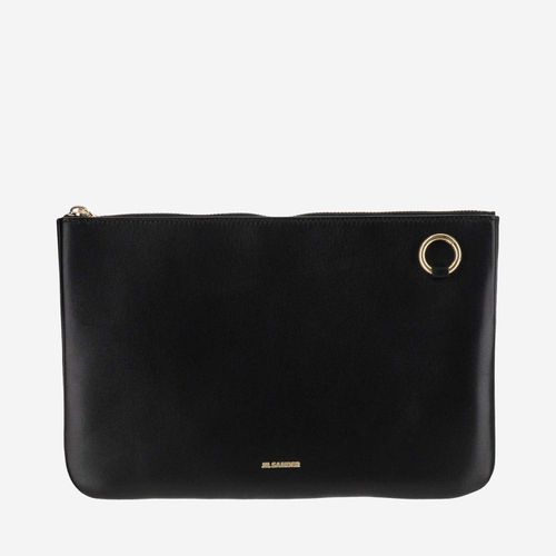 Leather Shoulder Bag With Logo - Jil Sander - Modalova