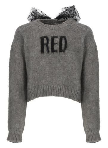 Red Crop Sweater In With Tulle Point Desprit - RED Valentino - Modalova