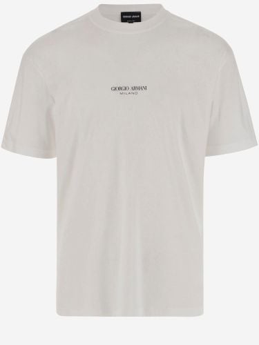 Cotton T-shirt With Logo - Giorgio Armani - Modalova