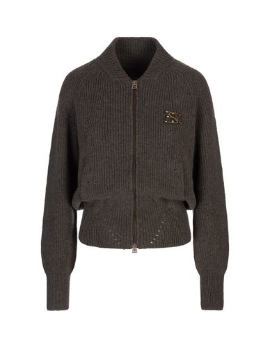 Cashmere Bomber Jacket With Logo - Ermanno Scervino - Modalova