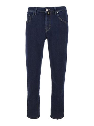 Scott Skinny Jeans With Contrasting Stitching In Cotton Blend Denim Man - Jacob Cohen - Modalova