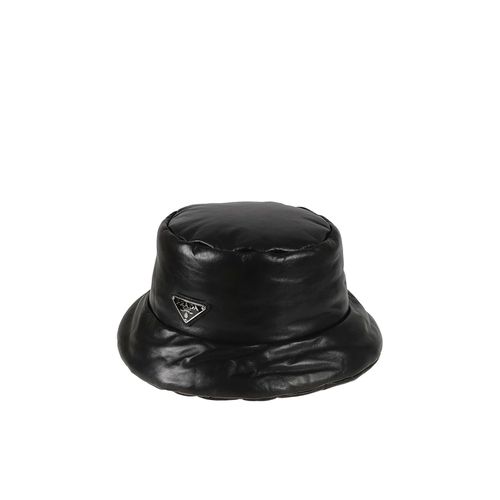 Prada Leather Logo Hat - Prada - Modalova