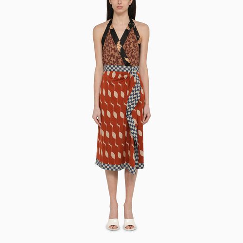 Silk Blend Dress With Draped Skirt - Dries Van Noten - Modalova