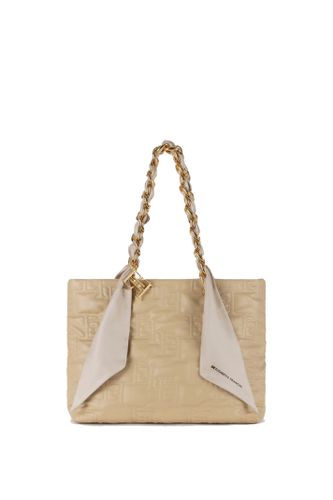 Logo Quilted Large Shopping Bag - Elisabetta Franchi - Modalova