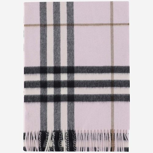 Cashmere Scarf With Check Pattern - Burberry - Modalova