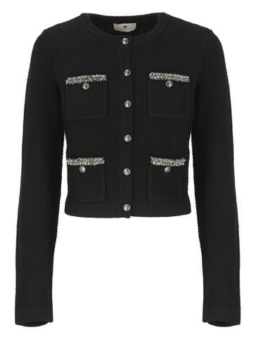 Elisabetta Franchi Wool Cardigan - Elisabetta Franchi - Modalova