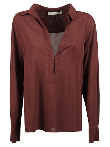 V-neck Long-sleeved Shirt - Philosophy di Lorenzo Serafini - Modalova