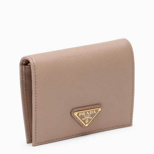 Powder Pink Saffiano Leather Small Wallet - Prada - Modalova