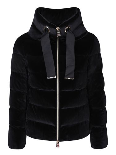 Drawstring High-neck Puffer Velvet Jacket Jacket - Herno - Modalova