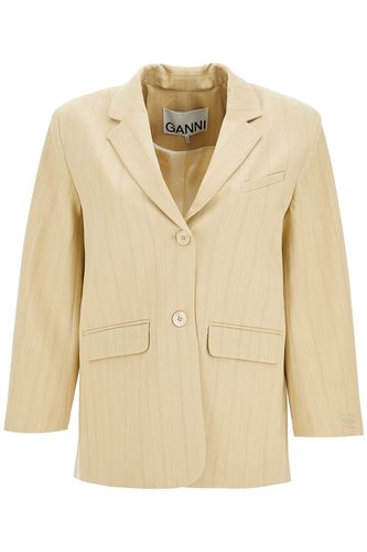 Ganni Striped Boxy Blazer - Ganni - Modalova