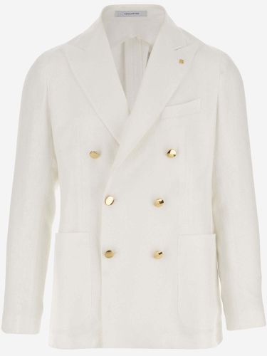 Double-breasted Linen Jacket - Tagliatore - Modalova