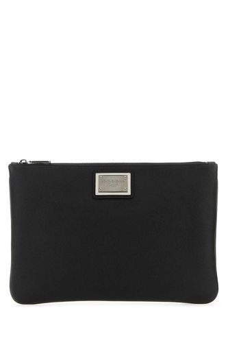 Black Leather And Nylon Pouch - Dolce & Gabbana - Modalova