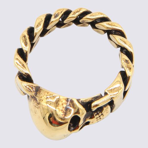 Gold-tone Metal Skull Ring - Alexander McQueen - Modalova