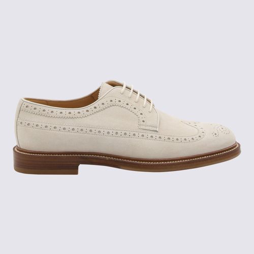 Off White Leather Formal Shoes - Brunello Cucinelli - Modalova