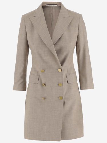 Wool And Silk Double-breasted Jacket - Tagliatore - Modalova