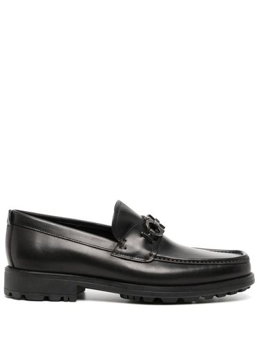 David Loafers Wirh Gancini Details In Leather Man - Ferragamo - Modalova