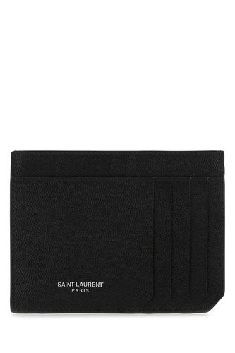 Black Leather Card Holder - Saint Laurent - Modalova