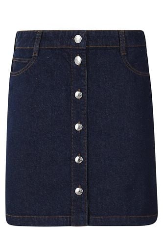 Buttoned Denim Mini Skirt - Maison Kitsuné - Modalova