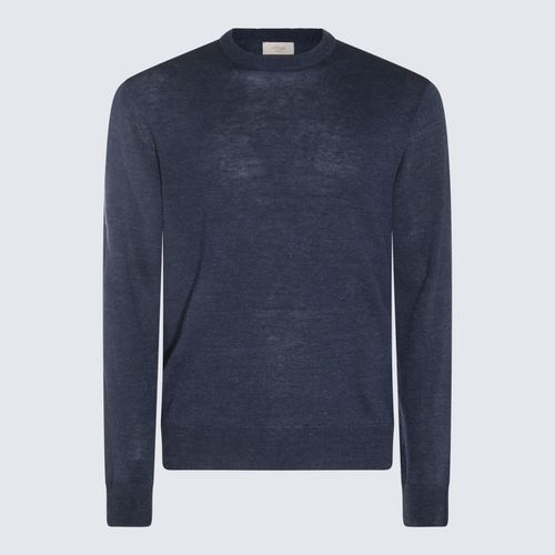 Altea Blue Linen-wool Blend Jumper - Altea - Modalova