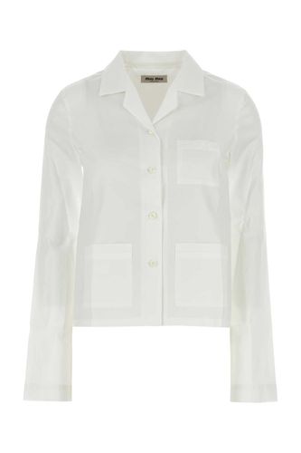 Miu Miu White Poplin Shirt - Miu Miu - Modalova