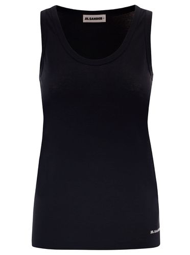 Black Crewneck Sleeveless Top In Cotton Woman - Jil Sander - Modalova