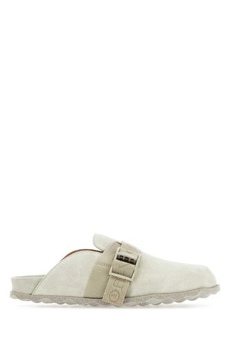 Off-White Light Grey Suede Slippers - Off-White - Modalova