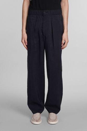 Giorgio Armani Pants In Blue Silk - Giorgio Armani - Modalova