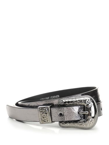 Golden Goose Silver Leather Belt - Golden Goose - Modalova