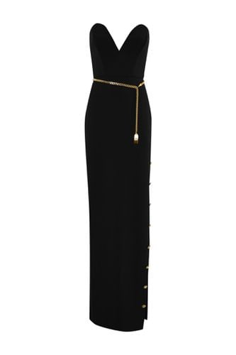 Red Carpet Dress In Crepe With Bustier Neckline - Elisabetta Franchi - Modalova