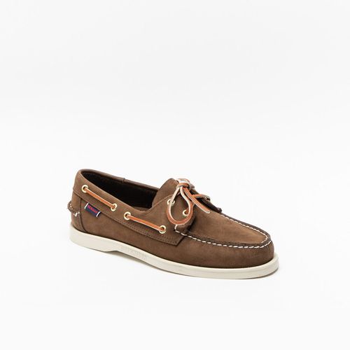 Docksides Portland Dark Brown Nubuck Unlined Boat Loafer - Sebago - Modalova