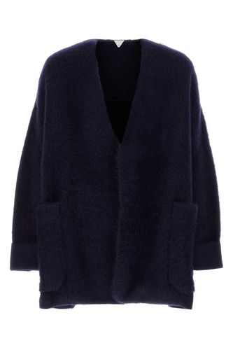 Navy Stretch Wool Blend Cardigan - Bottega Veneta - Modalova