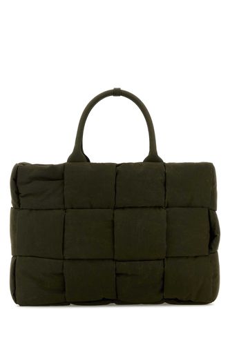 Olive Green Canvas Large Arco Padded Shopping Bag - Bottega Veneta - Modalova