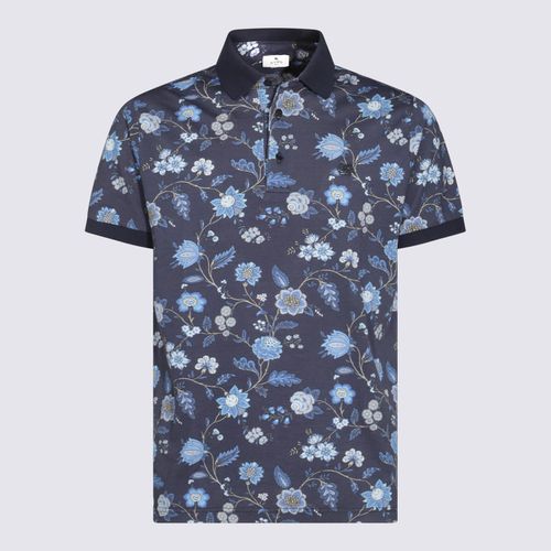 Etro Blue Cotton Polo Shirt - Etro - Modalova