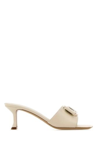 Ferragamo Ivory Leather Zelie Mules - Ferragamo - Modalova