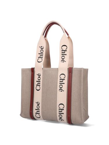 Chloé woody Medium Tote Bag - Chloé - Modalova