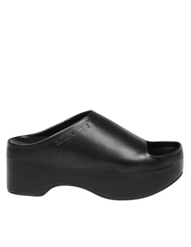 Marni Slipper In Black Leather - Marni - Modalova