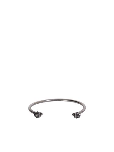 Silver Thin Twin Skull Bracelet - Alexander McQueen - Modalova
