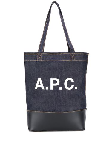 A. P.C. Axel Handbag In Denim With Logo Print - A.P.C. - Modalova
